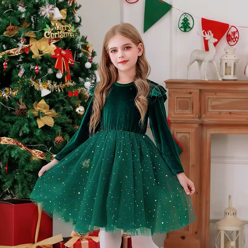 Vestido de tul verde