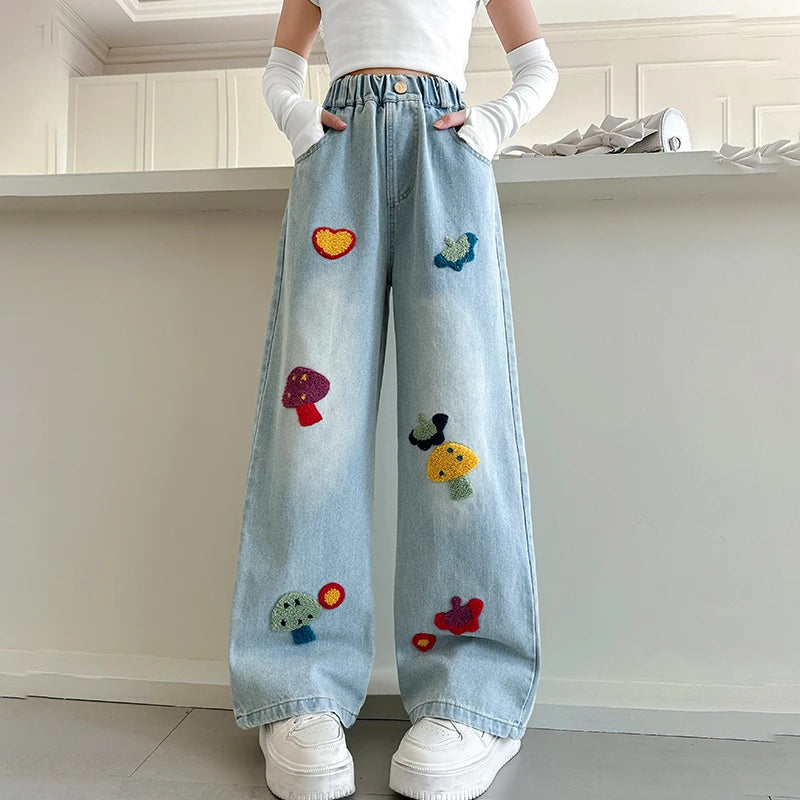 Pantalon de mezclilla flores