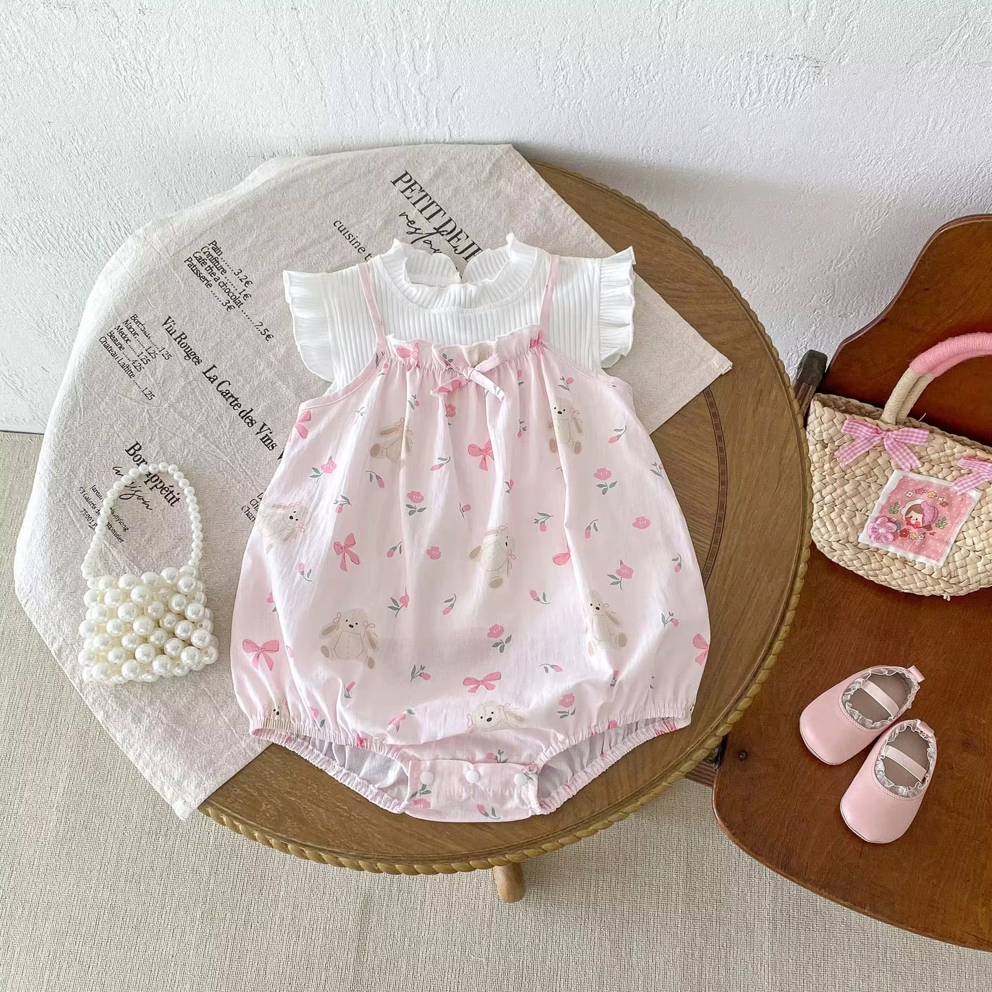 Conjunto Pañalero Conejita Rosa