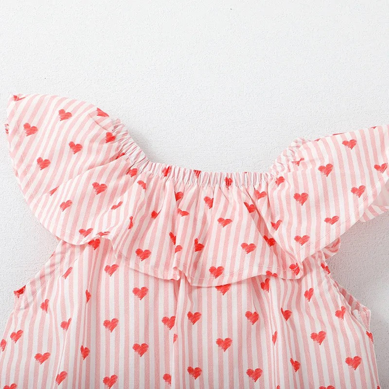 Vestido rosa corazones