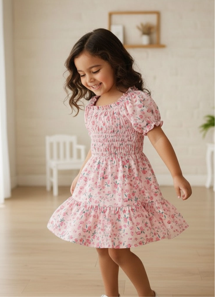 Vestido flores rosa