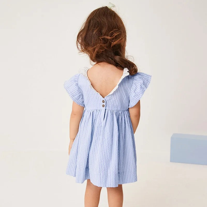Vestido azul con solapa
