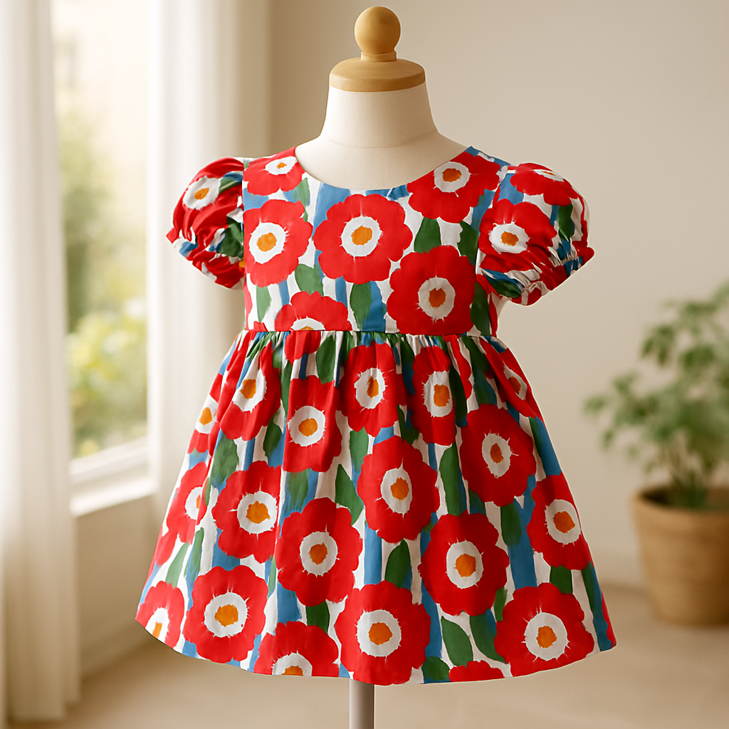 Vestido flores rojas