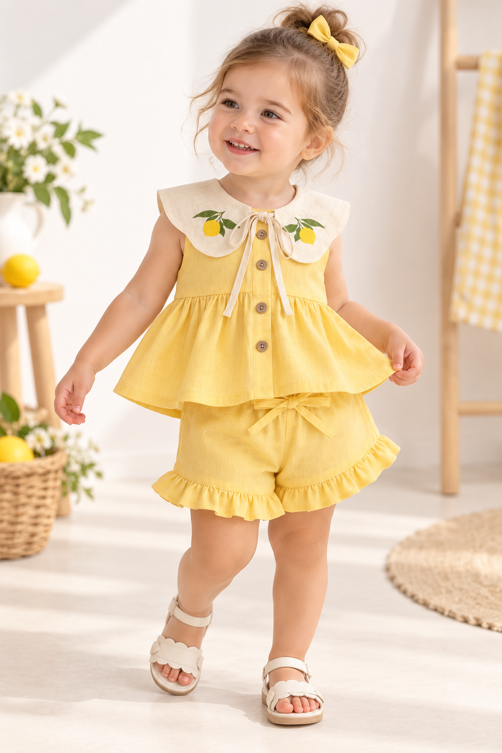 Conjunto Lino Limón para Niña