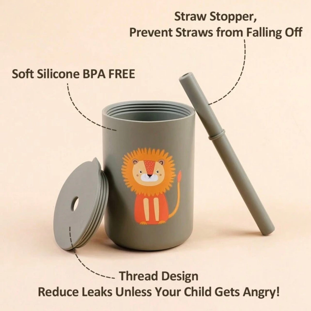 Vaso de silicona león