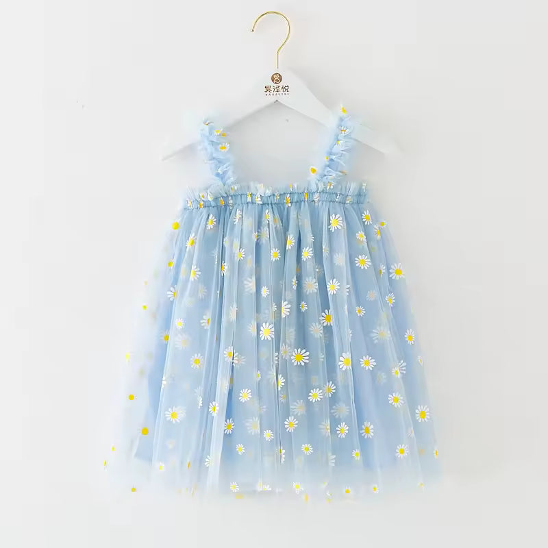 Vestido Tul margarita azul