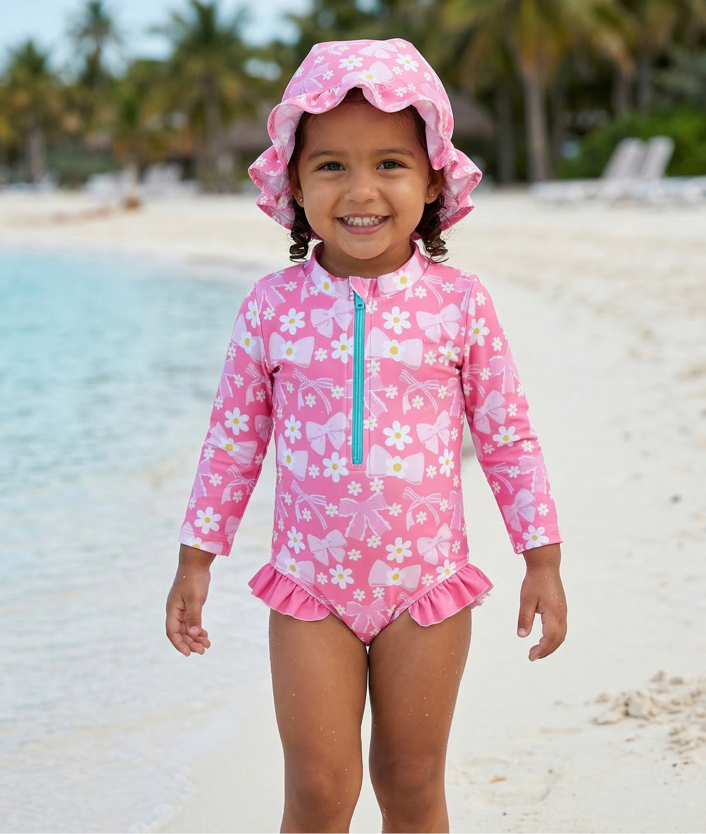 Traje de baño listones y flores