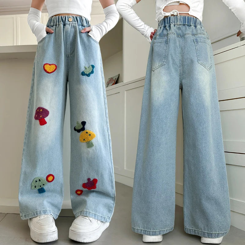 Pantalon de mezclilla flores