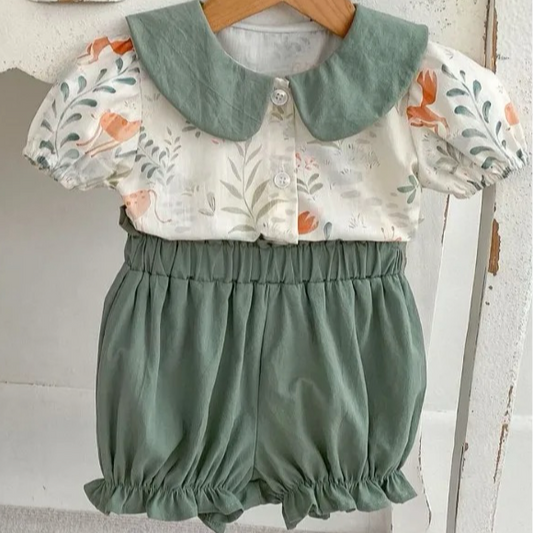 Conjunto verde animales