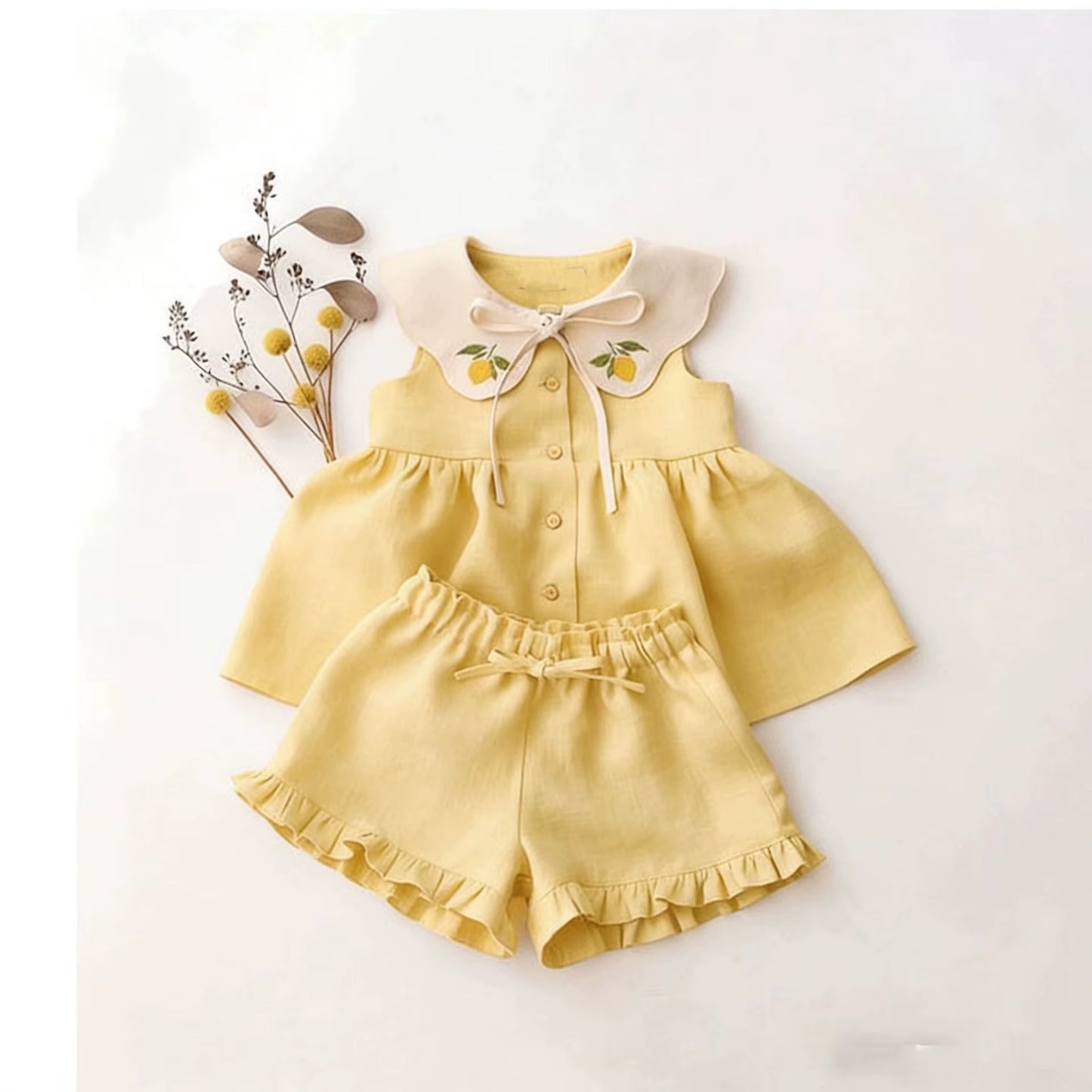 Conjunto de lino limones
