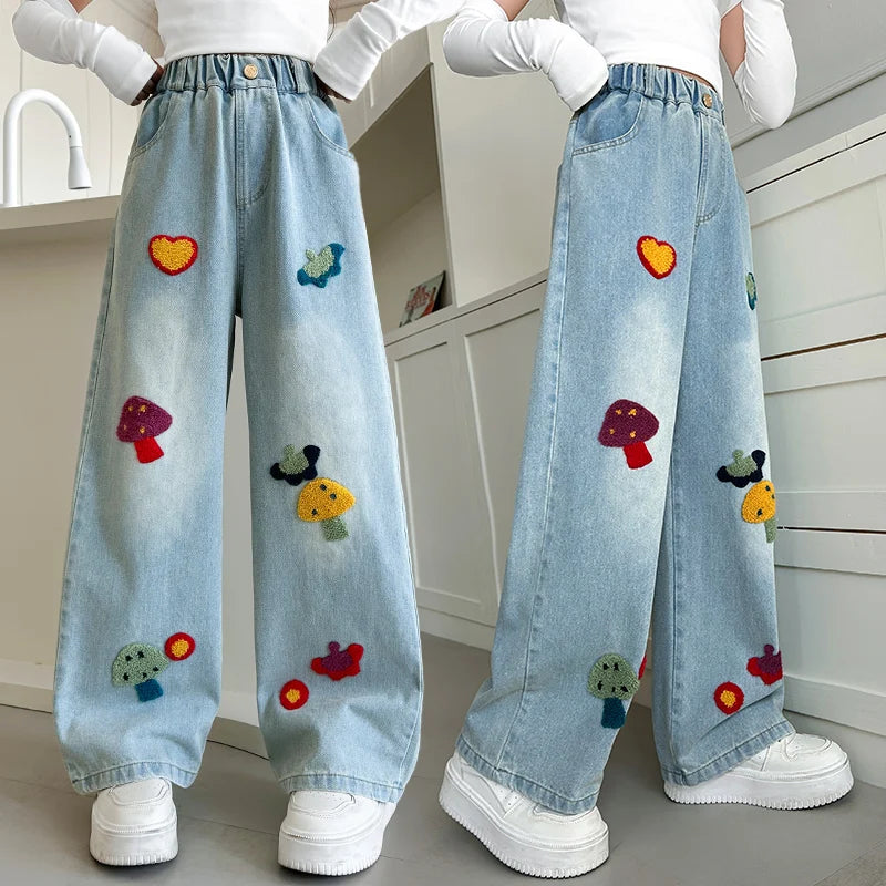 Pantalon de mezclilla flores