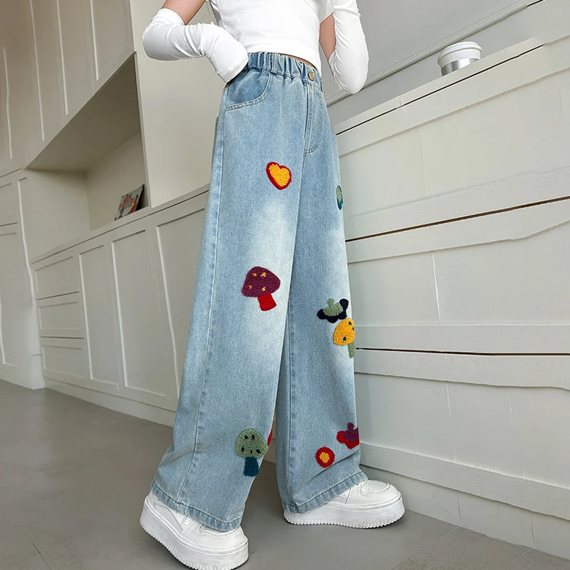 Pantalon de mezclilla flores