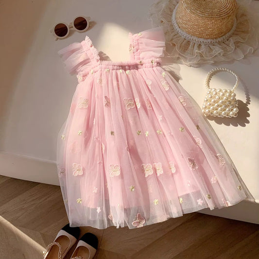 Vestido tul rosa mariposa