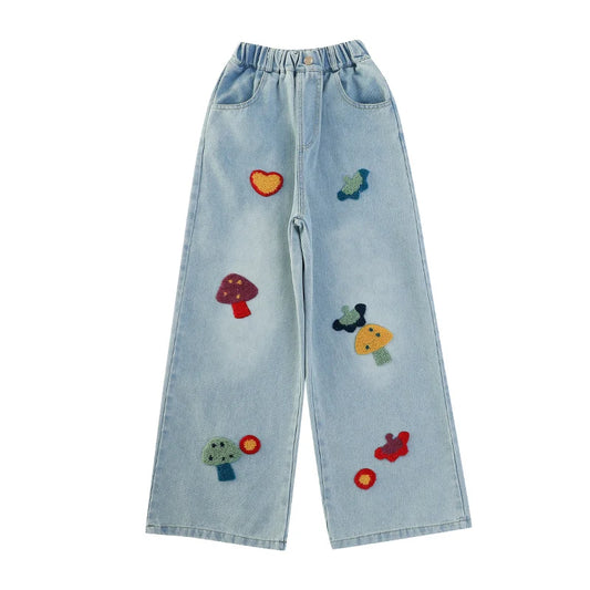Pantalon de mezclilla flores