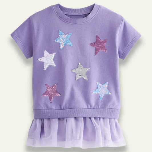 Vestido morado estrellas