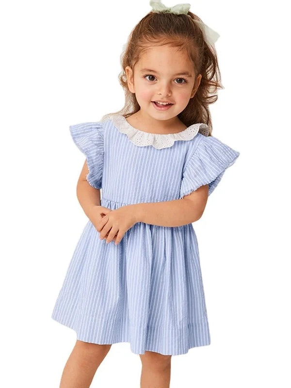 Vestido azul con solapa