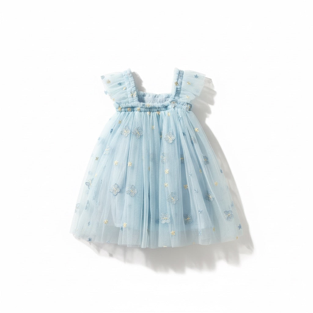 Vestido tul azul mariposa