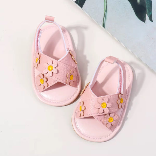 Sandalias florecitas rosas