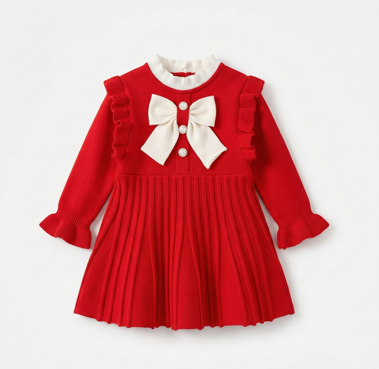 Vestido rojo plisado