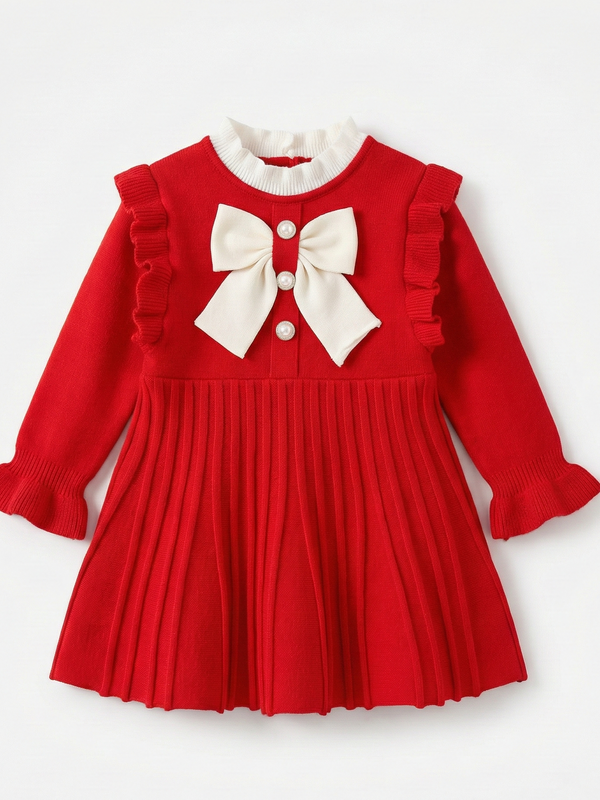 Vestido rojo plisado