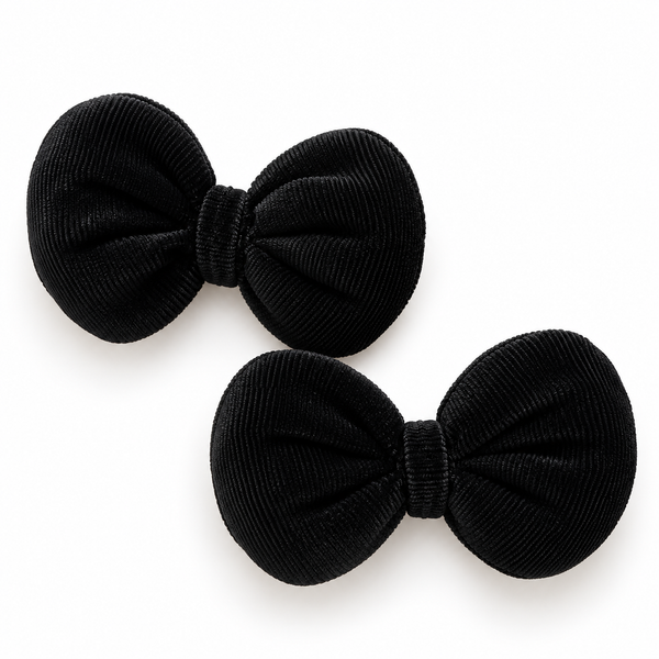 Set de 2 Moños Negros para Niña – Clásicos