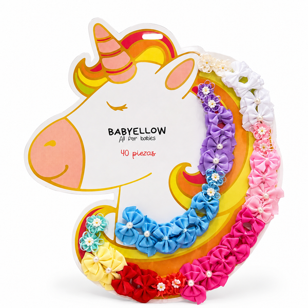 Unicornio moños velcro