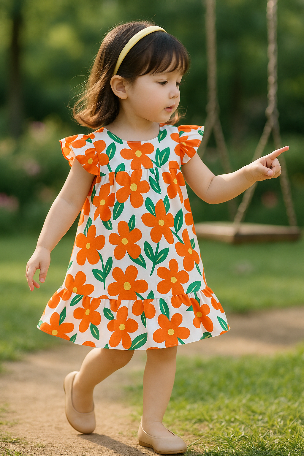 Vestido Floral Naranja