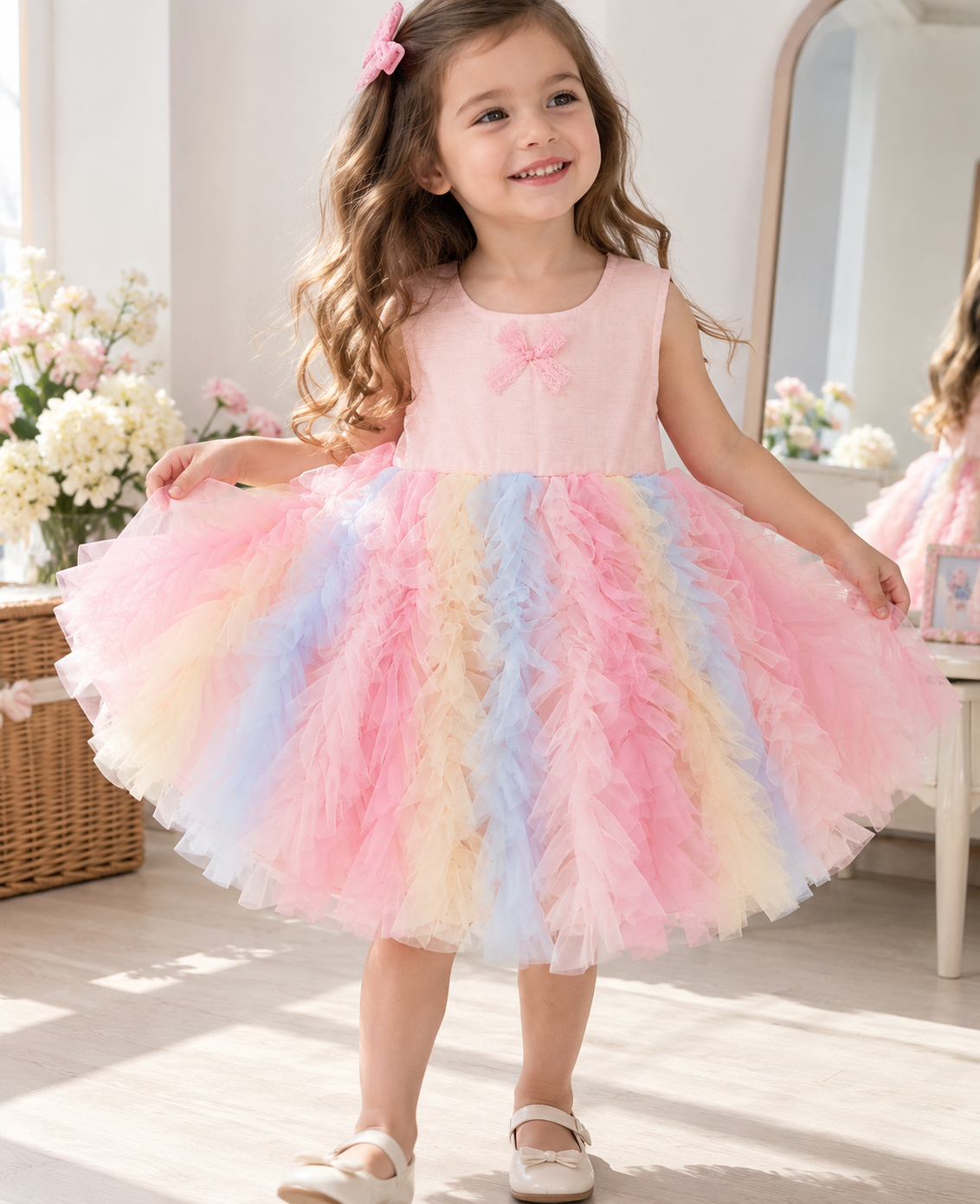 Vestido Arcoíris de Tul Suave