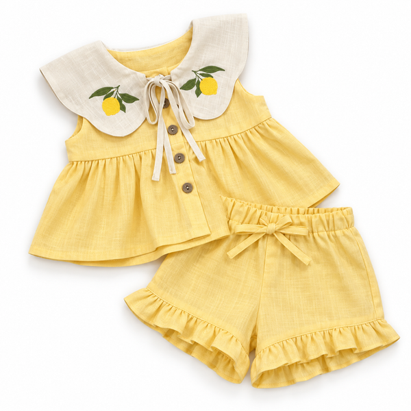 Conjunto Lino Limón para Niña