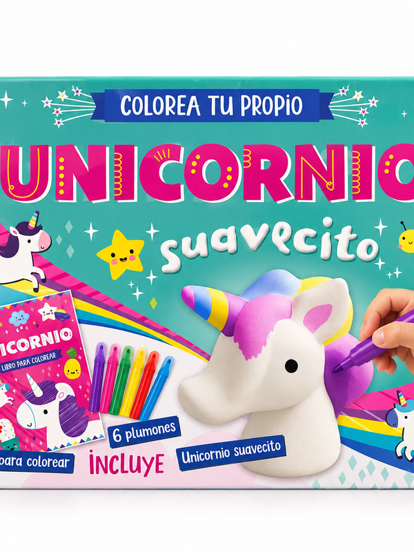 Kit Decora tu Unicornio con Libro y 6 Plumones