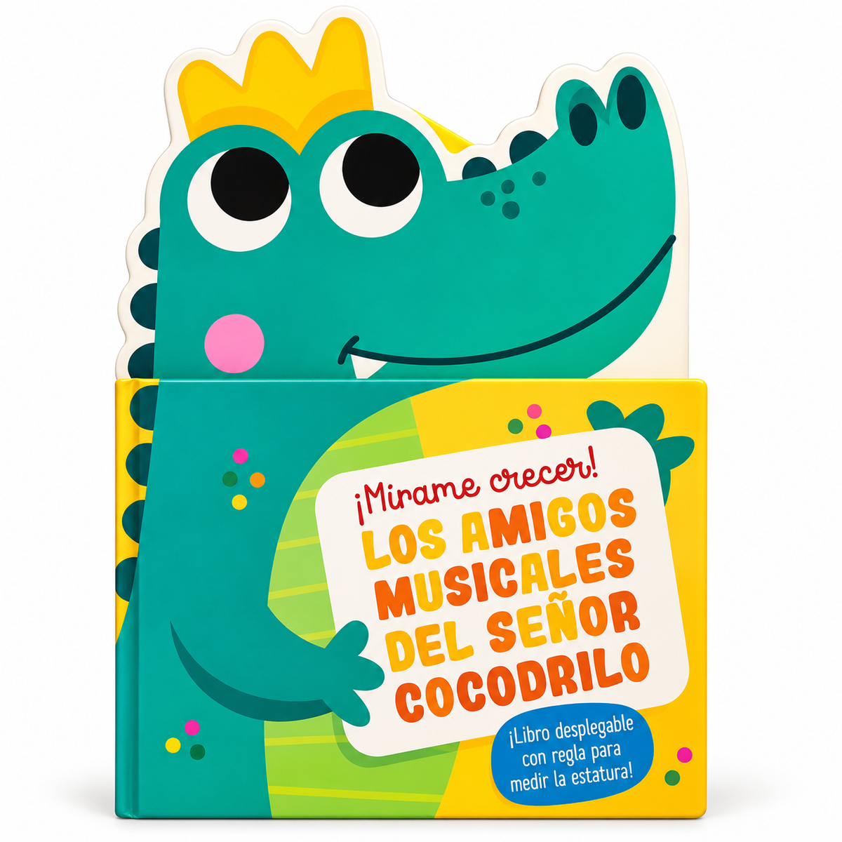 Portada del libro infantil Cocodrilo Musical con forma de cocodrilo