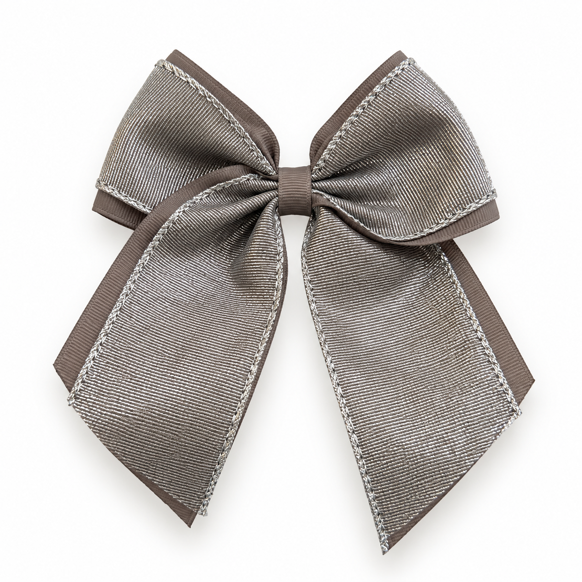 Moño coletero brillante para niña color gris con plateado - BABYELLOW