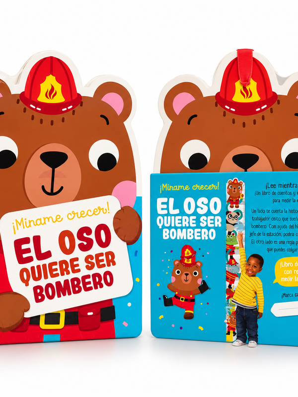 Libro Oso Bombero con Regla de Estatura