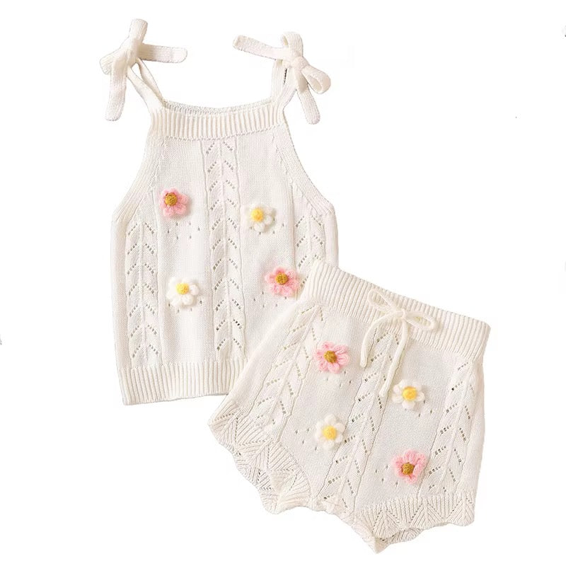 Conjunto bordado florecitas