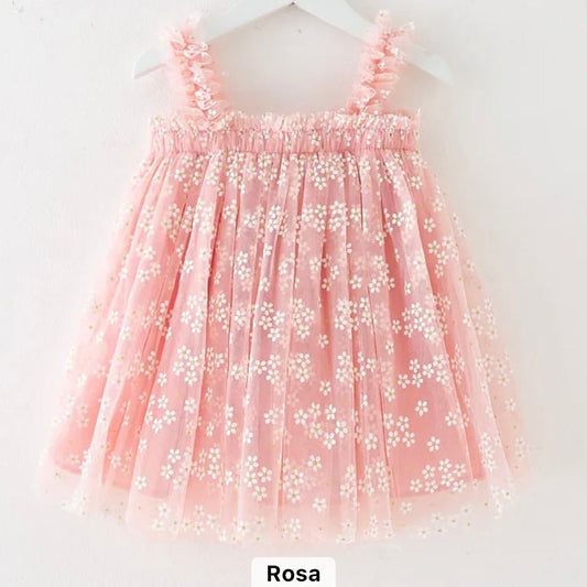 Vestido tul flores rosita