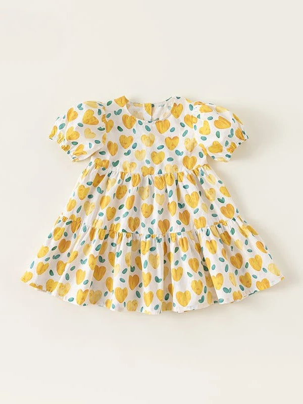 Vestido corazones amarillo