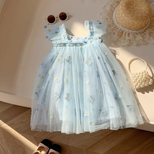 Vestido tul azul mariposa