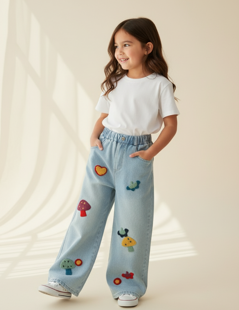Pantalon de mezclilla flores