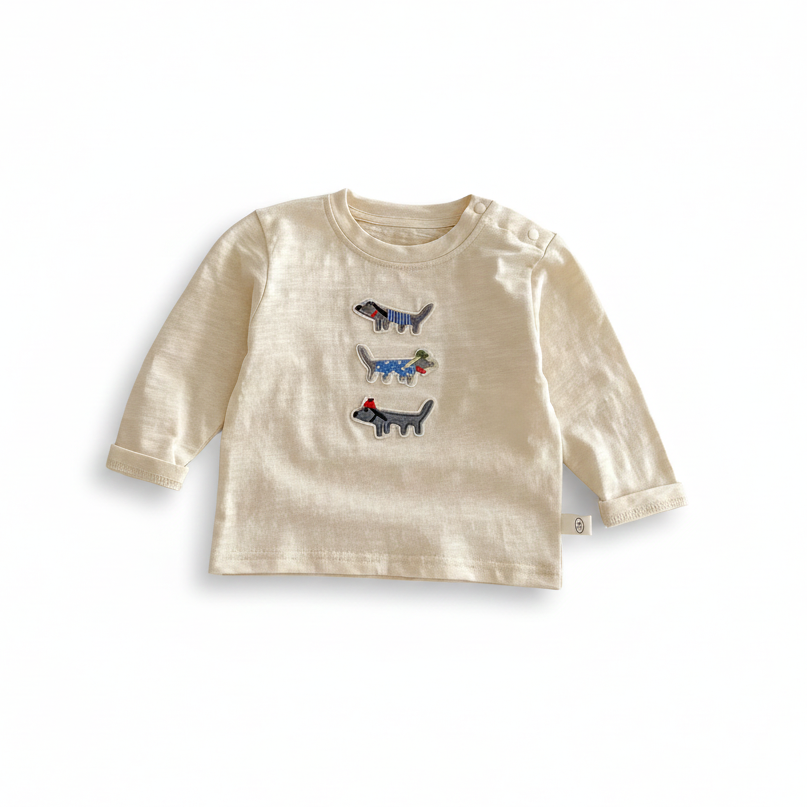 Playera Beige Perritos