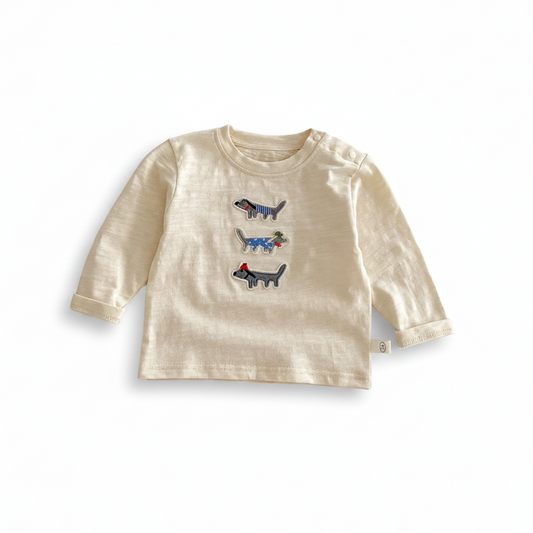 Playera Beige Perritos