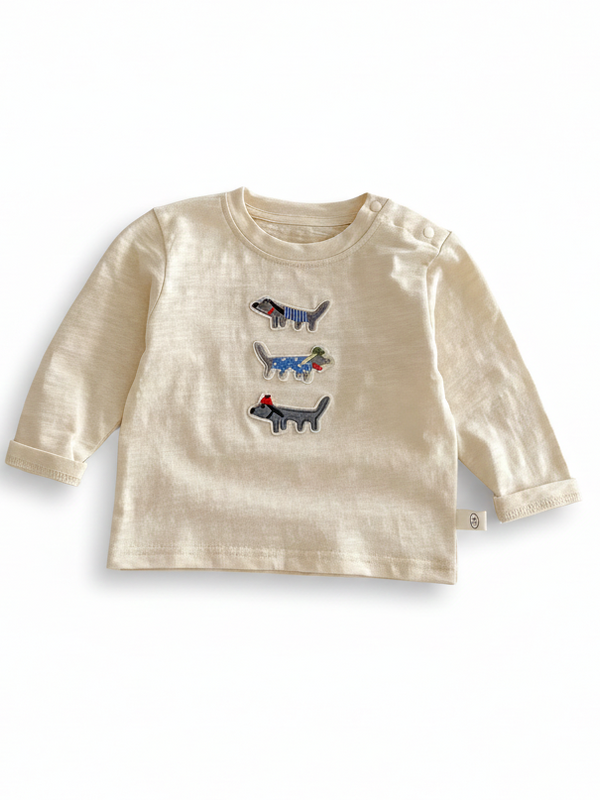Playera Beige Perritos