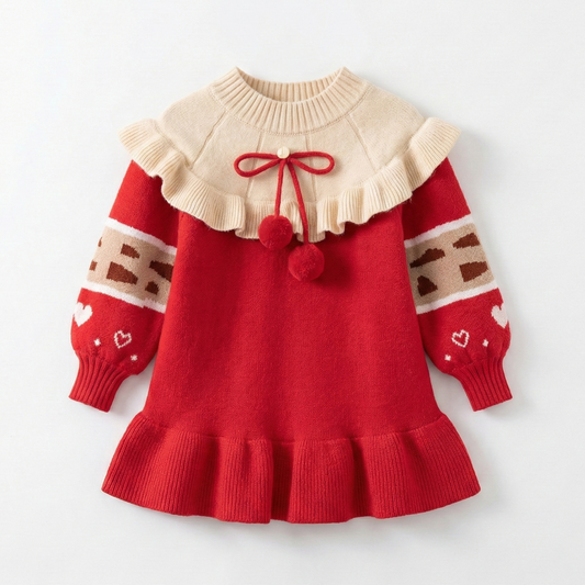 Vestido rojo con solapa