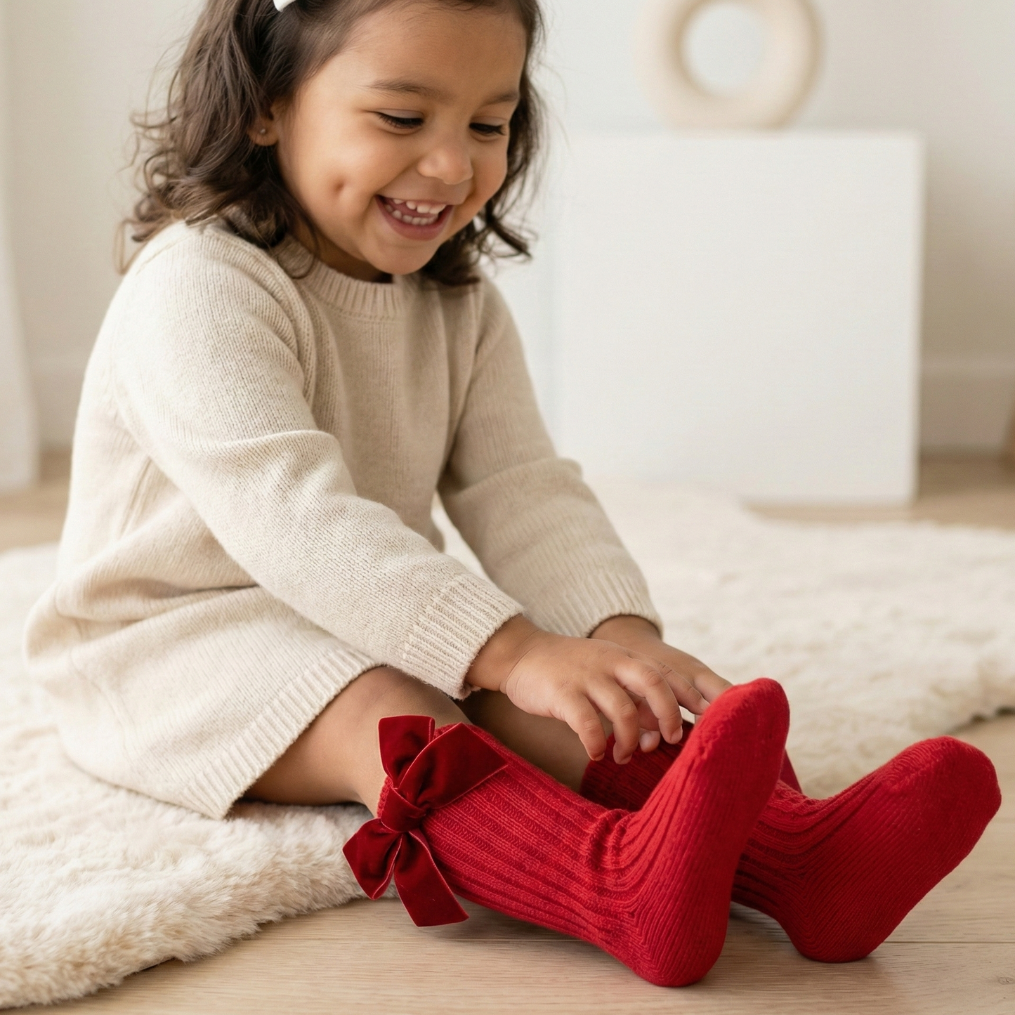 Calceta roja larga velvet