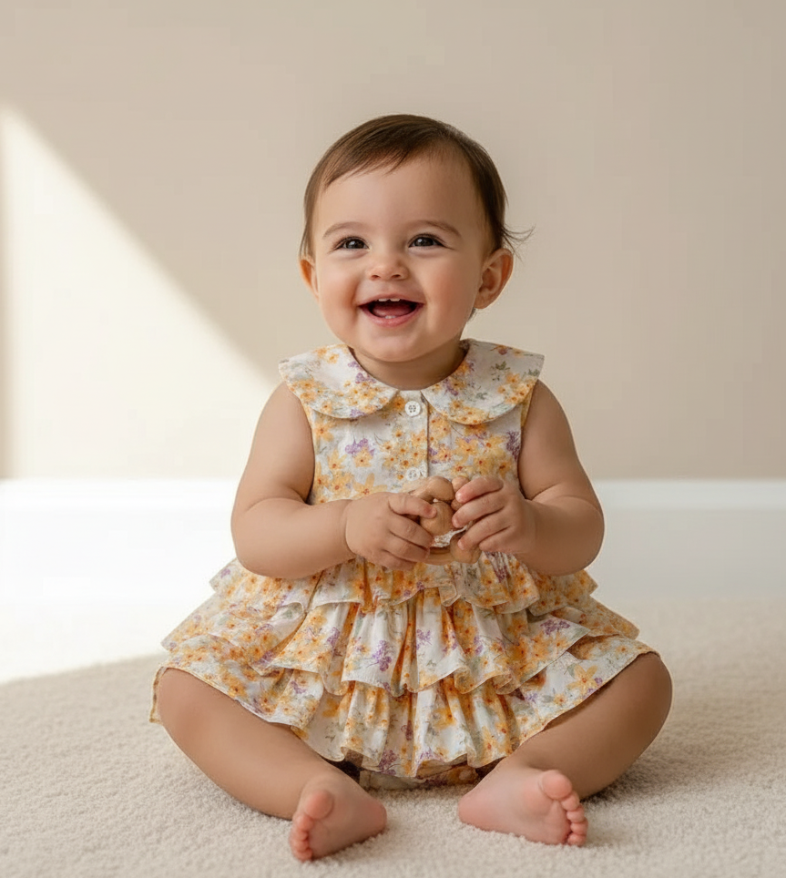 Pañalero flores naranjas