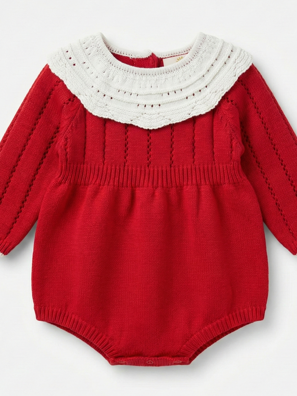 Pañalero rojo con solapa blanca