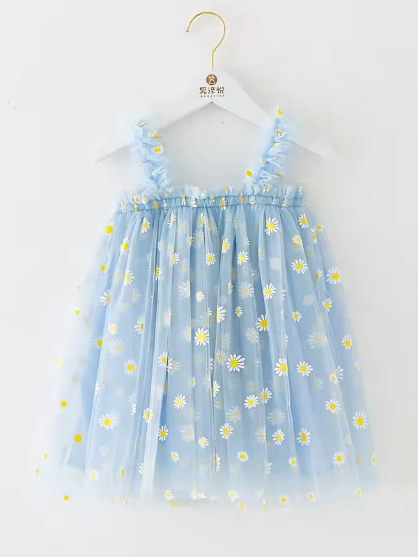 Vestido Tul margarita azul