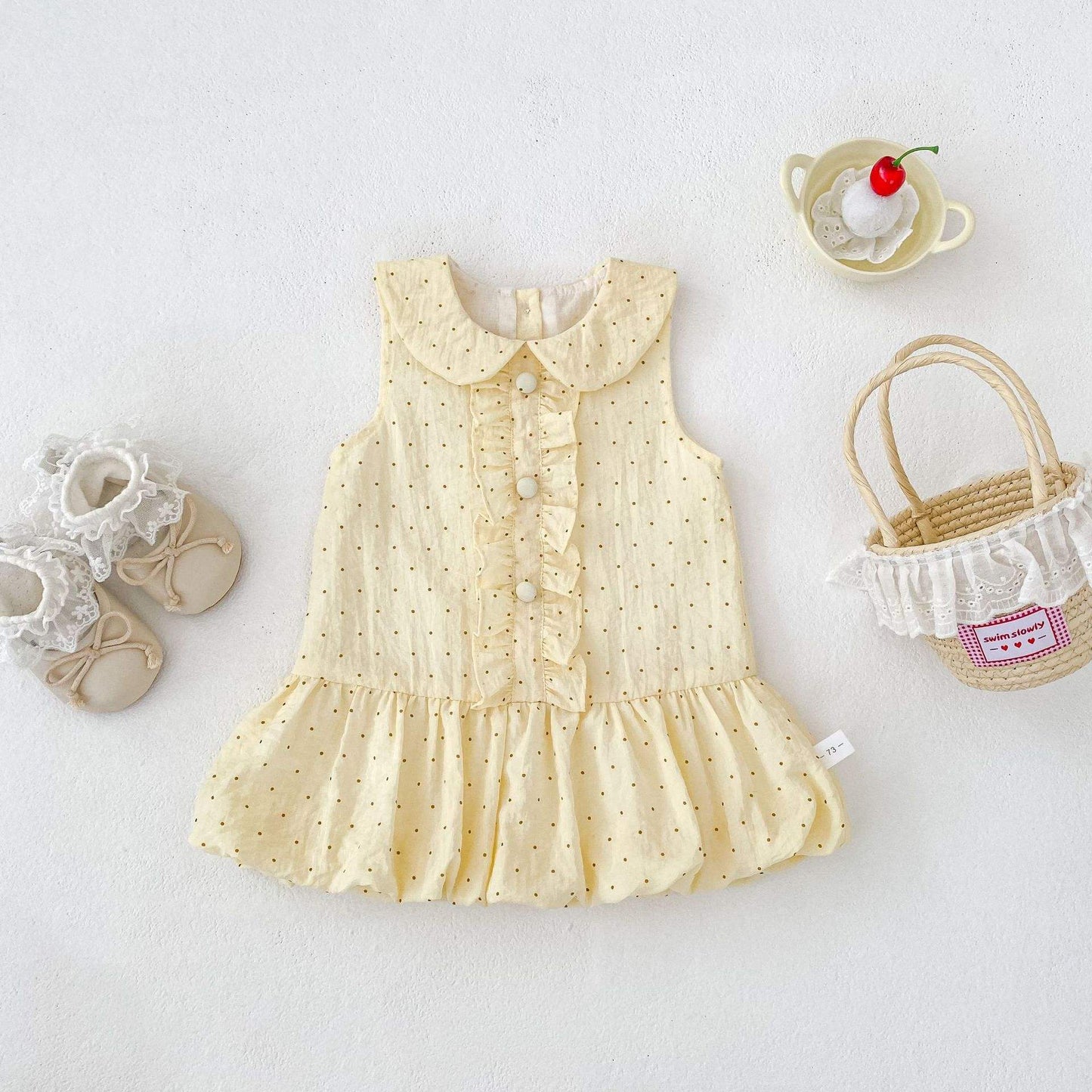 Vestido Amarillo Puntitos
