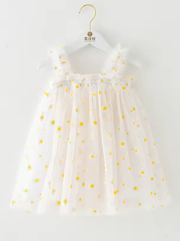 Vestido Tul margarita blanco