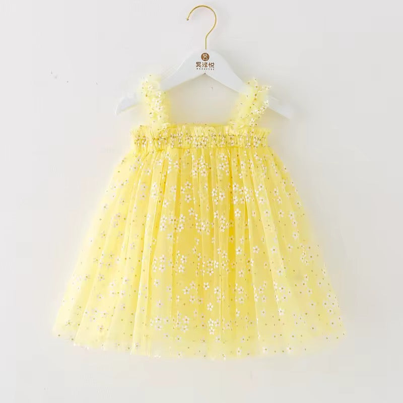 Vestido de Tul Amarillo para Niña