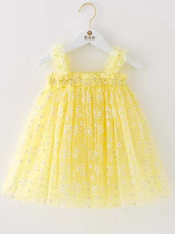 Vestido de Tul Amarillo para Niña